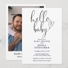 Hallo Baby genderneutraal foto-Baby shower Kaart