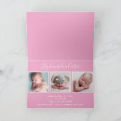 hallo Baby Girl Foto Eenvoudig script roze geboort Aankondiging (Binnen)