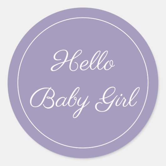 hallo Baby Girl New Baby Sticker (Voorkant)