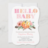 hallo BABY Girl Shower Kaarten Pompoenen Rozen (Voorkant)