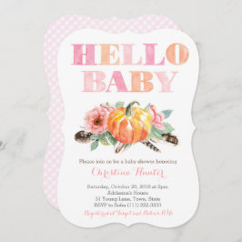 hallo BABY Girl Shower Kaarten Pompoenen Rozen