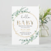 Hallo Baby Gold Eucalyptus Kaart (Staand voorkant)