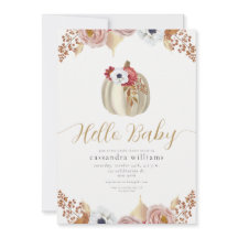 Hallo Baby Goud Herfst Bloemige Botanische Baby Sh