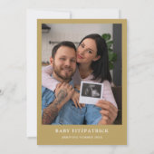 Hallo Baby Gouden Script Hart Foto Baby Shower Kaart (Achterkant)