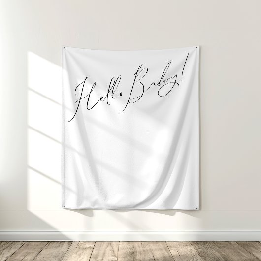 Hallo Baby Grappige genderneutrale achtergrond Wandkleed