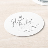 Hallo Baby grillig genderneutraal Ronde Kartonnen Onderzetter (Gebogen)