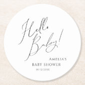 Hallo Baby grillig genderneutraal Ronde Kartonnen Onderzetter (Voorkant)