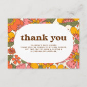 Hallo Baby | Groovy Retro Bloemen Boho Dank u Bedankkaart (Voorkant)