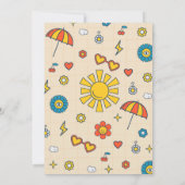 Hallo Baby Groovy Retro Daisy Baby shower Party Kaart (Achterkant)