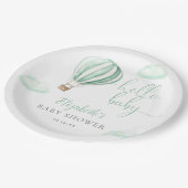 Hallo Baby Hete Luchtballon Neutraal Baby shower Papieren Bordje (Gekanteld)