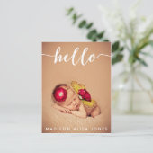 Hallo Baby jongen of meisje Aankondigingskaart (Staand voorkant)