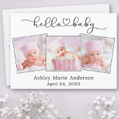 Hallo Baby Kalligrafiescript Hart 3 Foto Aankondiging