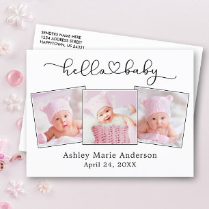 Hallo Baby Kalligrafiescript Hart 3 Foto Briefkaart