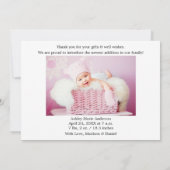 Hallo Baby Kalligrafiescript Hart 4 foto's Aankondiging (Achterkant)