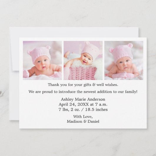 Hallo Baby Kalligrafiescript Hart Aankondiging (Achterkant)