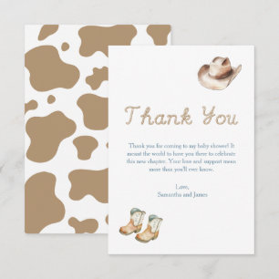 Hallo Baby Kleine Cowboy Baby Shower  Bedankkaart