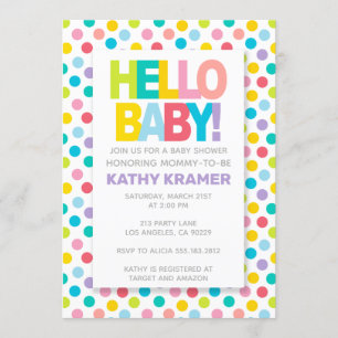 hallo BABY! Kleurrijk Baby shower Kaart