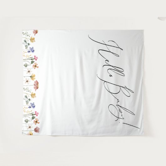 Hallo Baby Kleurrijke Wildflower Wandkleed (Voorkant (horizontaal))