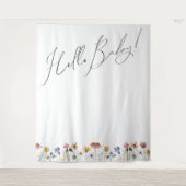 Hallo Baby Kleurrijke Wildflower Wandkleed (Voorkant)