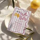 Hallo Baby Lemon Bows Girls Baby shower Kaart