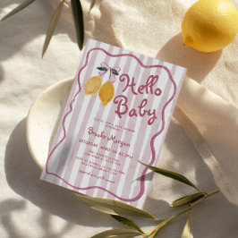 Hallo Baby Lemon Bows Girls Baby shower Kaart