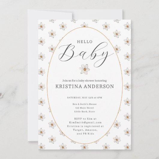 Hallo Baby Lente Narcis Baby Shower Kaart (Voorkant)