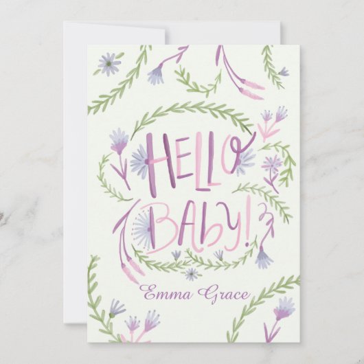 hallo Baby Mauve Meet en Greet Invitation Kaart (Voorkant)