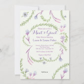 hallo Baby Mauve Meet en Greet Invitation Kaart (Achterkant)