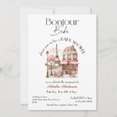 Hallo Baby Meisje Parijs Frans Roze Cafe Baby Borr Kaart