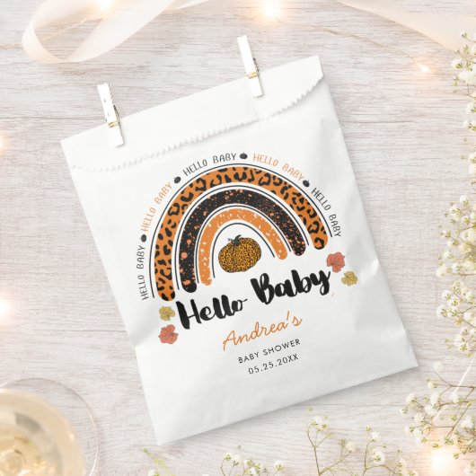 Hallo Baby Meisje Pompoen Baby shower Bedankzakje (Geknipt)