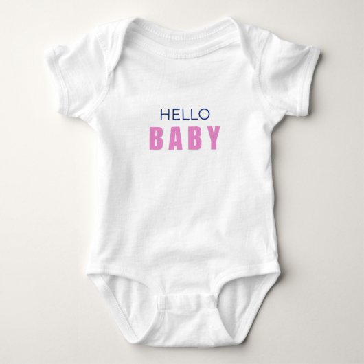 Hallo Baby Minimal Meisje Onesie Romper (Voorkant)
