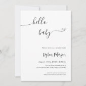 hallo Baby | Minimale uitnodiging tot Baby shower (Voorkant)