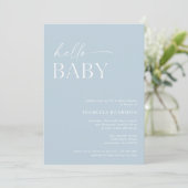 hallo Baby minimalistisch Baby shower Kaart (Staand voorkant)