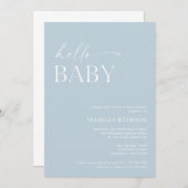 hallo Baby minimalistisch Baby shower Kaart (Voorkant / Achterkant)