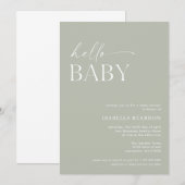 hallo Baby minimalistisch Baby shower Kaart (Voorkant / Achterkant)