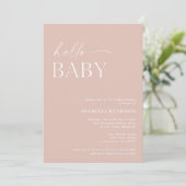 hallo Baby minimalistisch Baby shower Kaart (Staand voorkant)
