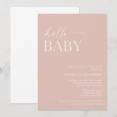 hallo Baby minimalistisch Baby shower Kaart (Voorkant / Achterkant)