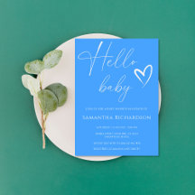 Hallo Baby Minimalistisch Blue Boy Baby shower