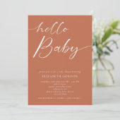 Hallo Baby minimalistisch boho-Baby shower voor ko Kaart (Staand voorkant)