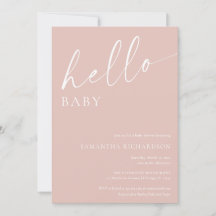 hallo baby minimalistisch donkerroze baby shower