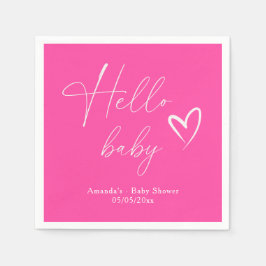 Hallo Baby Minimalistisch eenvoudig roze Servet