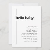 Hallo Baby Minimalistisch Retro Baby shower Kaart (Voorkant)