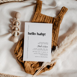 Hallo Baby Minimalistisch Retro Baby shower Kaart