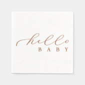 Hallo Baby Minimalistisch Script-Baby shower Servet (Voorkant)