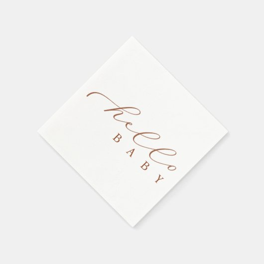 Hallo Baby Minimalistisch Script-Baby shower Servet (Hoek)