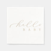Hallo Baby Minimalistisch Script-Baby shower Servet (Voorkant)