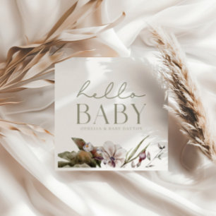 HALLO BABY   Minimalistische Sage & Ivoor Custom Servet