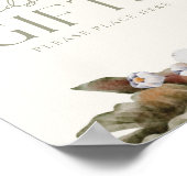 HALLO BABY | Minimalistische Sage & Ivoor Kaarten  Poster (Hoek)