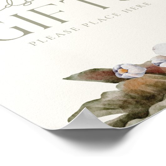 HALLO BABY | Minimalistische Sage & Ivoor Kaarten  Poster (Hoek)