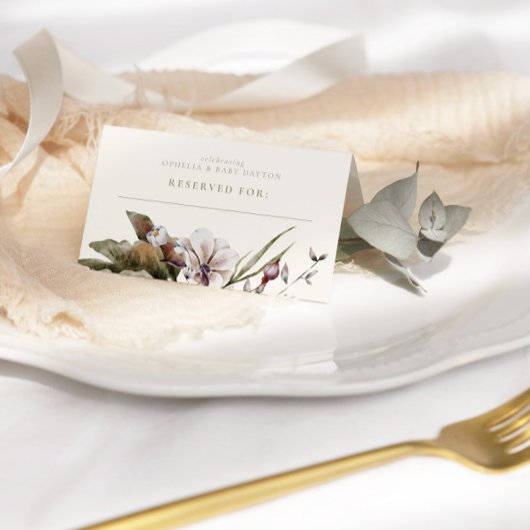 HALLO BABY | Minimalistische Sage & Ivoor Welkom Plaatskaartje